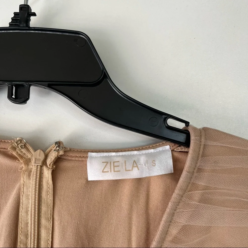 Zie LA Boutique mesh overlay v-neck bodycon dress - Picture 2 of 4